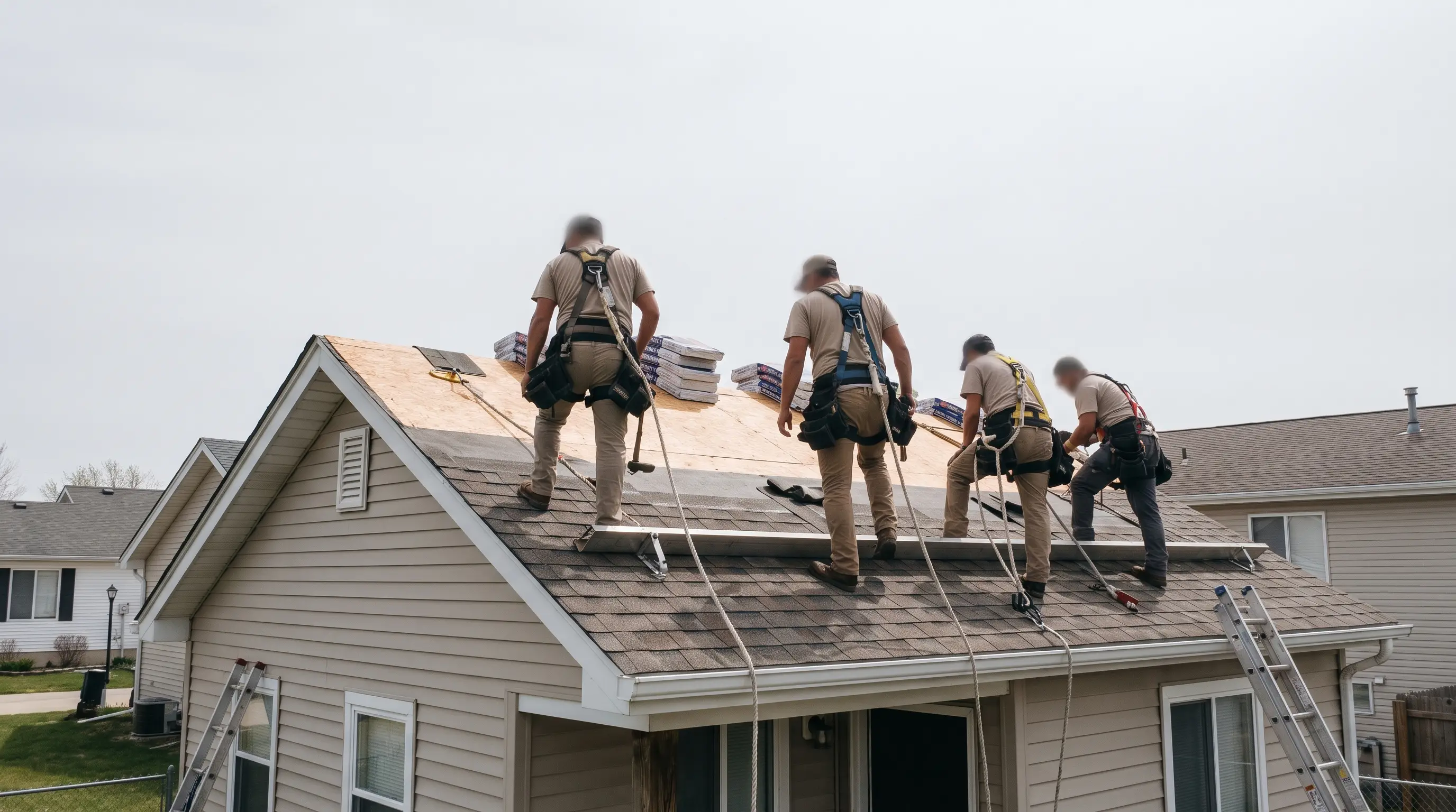 Skyve crew on the roof